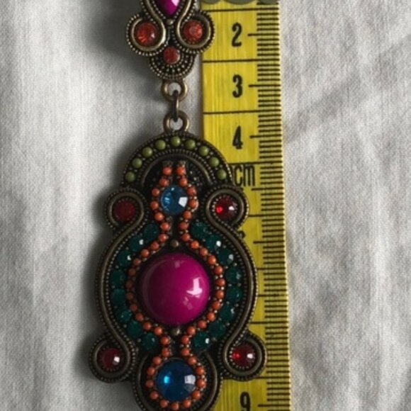Statement Colourful stones earrings NWOT - Picture 5 of 5